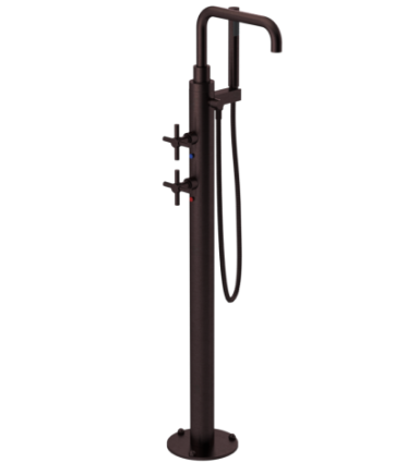 Rubinet 3GGNC Floor Mount Tub Filler With Hand Held Shower