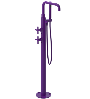 Rubinet 3GGNC Floor Mount Tub Filler With Hand Held Shower