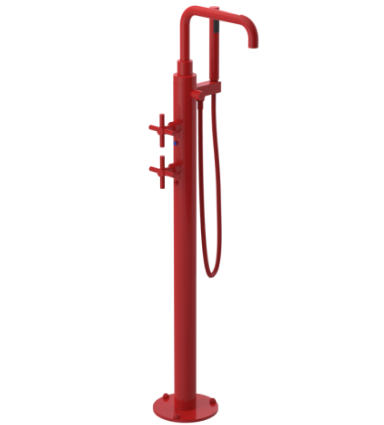 Rubinet 3GGNC Floor Mount Tub Filler With Hand Held Shower