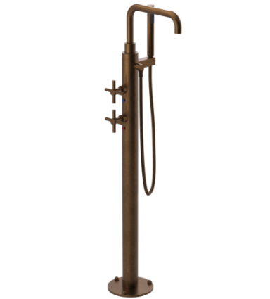 Rubinet 3GGNC Floor Mount Tub Filler With Hand Held Shower