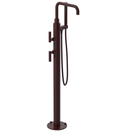 Rubinet 3GGNL Floor Mount Tub Filler with Hand Held Shower