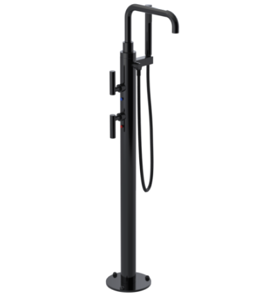 Rubinet 3GGNL Floor Mount Tub Filler with Hand Held Shower