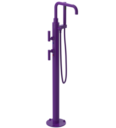 Rubinet 3GGNL Floor Mount Tub Filler with Hand Held Shower