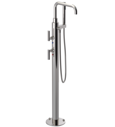 Rubinet 3GGNL Floor Mount Tub Filler with Hand Held Shower