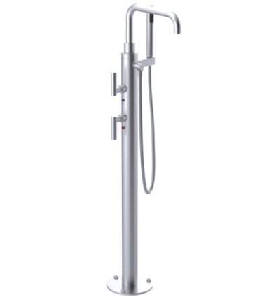 Rubinet 3GGNL Floor Mount Tub Filler with Hand Held Shower