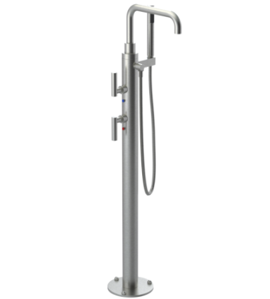 Rubinet 3GGNL Floor Mount Tub Filler with Hand Held Shower