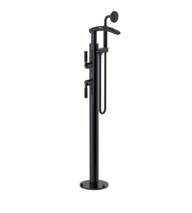 Rubinet 3GHOL Floor Mount Tub Filler with Hand Held Shower