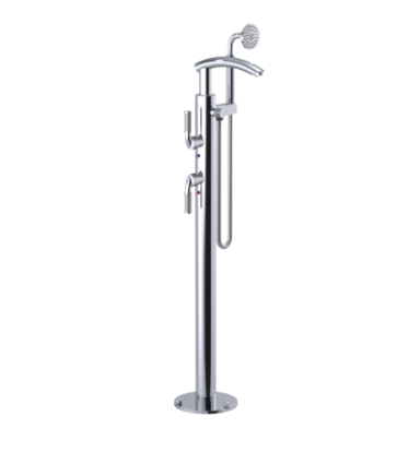 Rubinet 3GHOL Floor Mount Tub Filler with Hand Held Shower