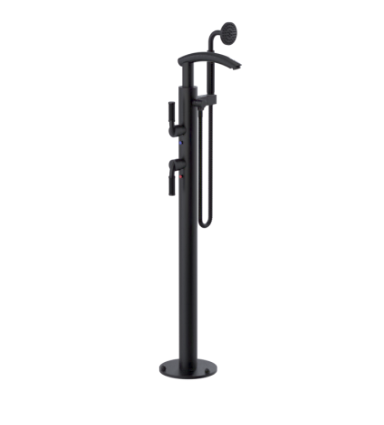 Rubinet 3GHOL Floor Mount Tub Filler with Hand Held Shower
