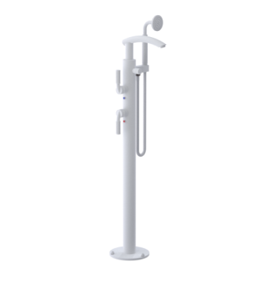 Rubinet 3GHOL Floor Mount Tub Filler with Hand Held Shower