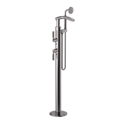 Rubinet 3GHOL Floor Mount Tub Filler with Hand Held Shower