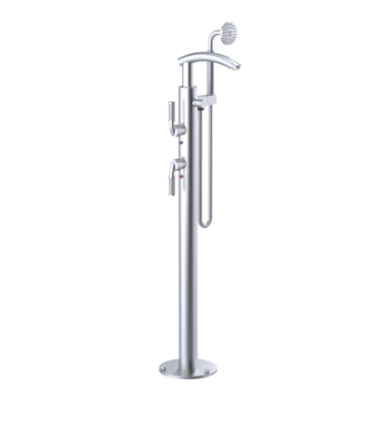 Rubinet 3GHOL Floor Mount Tub Filler with Hand Held Shower