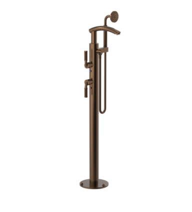 Rubinet 3GHOL Floor Mount Tub Filler with Hand Held Shower