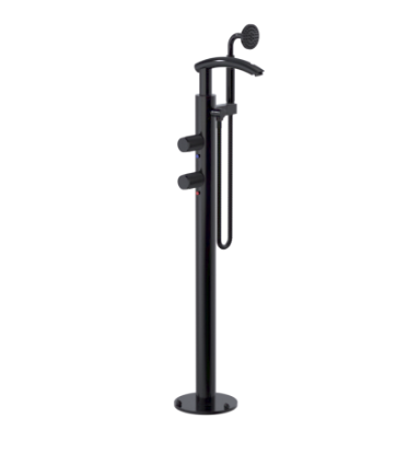 Rubinet 3GHOR Floor Mount Tub Filler With Hand Held Shower