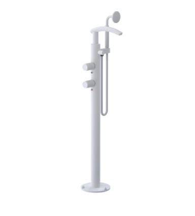 Rubinet 3GHOR Floor Mount Tub Filler With Hand Held Shower