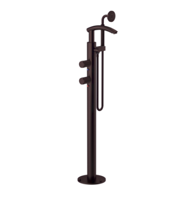 Rubinet 3GHOR Floor Mount Tub Filler With Hand Held Shower