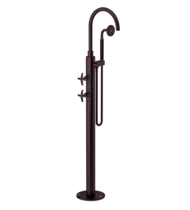 Rubinet 3GLAC Floor Mount Tub Filler With Hand Held Shower