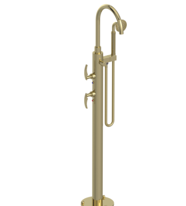 Rubinet 3GLAL Floor Mount Tub Filler With Hand Held Shower