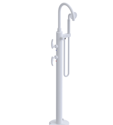 Rubinet 3GLAL Floor Mount Tub Filler With Hand Held Shower