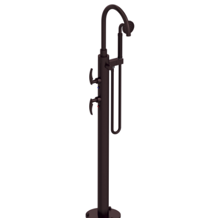 Rubinet 3GLAL Floor Mount Tub Filler With Hand Held Shower