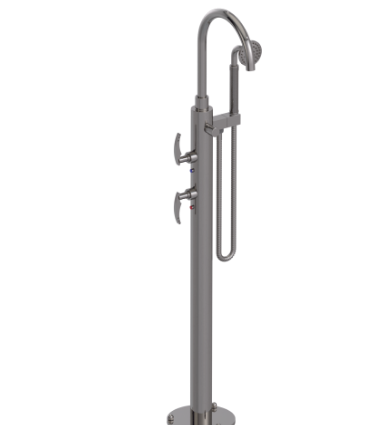 Rubinet 3GLAL Floor Mount Tub Filler With Hand Held Shower