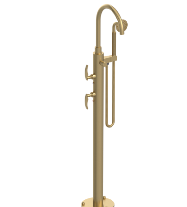 Rubinet 3GLAL Floor Mount Tub Filler With Hand Held Shower