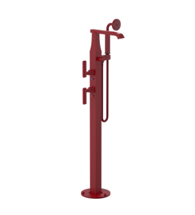 Rubinet 3GMQL Floor Mount Tub Filler With Hand Held Shower