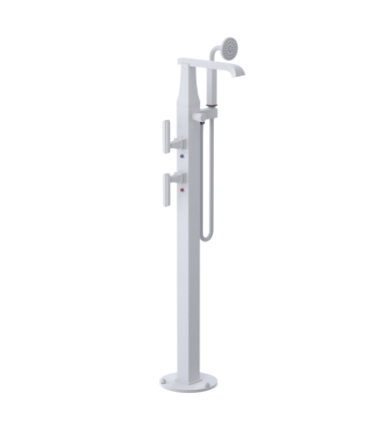 Rubinet 3GMQL Floor Mount Tub Filler With Hand Held Shower