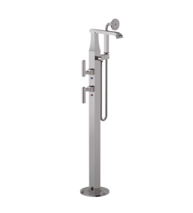 Rubinet 3GMQL Floor Mount Tub Filler With Hand Held Shower