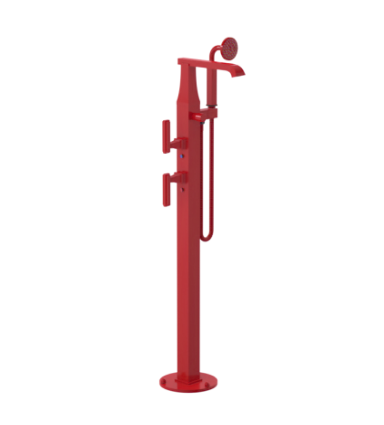 Rubinet 3GMQL Floor Mount Tub Filler With Hand Held Shower