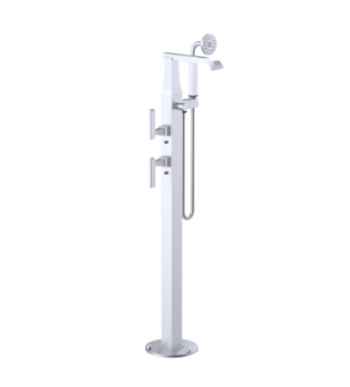 Rubinet 3GMQL Floor Mount Tub Filler With Hand Held Shower