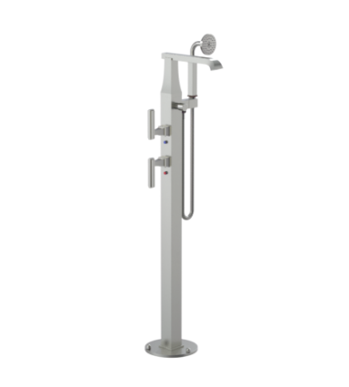 Rubinet 3GMQL Floor Mount Tub Filler With Hand Held Shower
