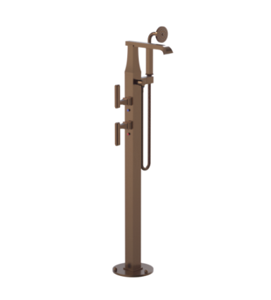 Rubinet 3GMQL Floor Mount Tub Filler With Hand Held Shower