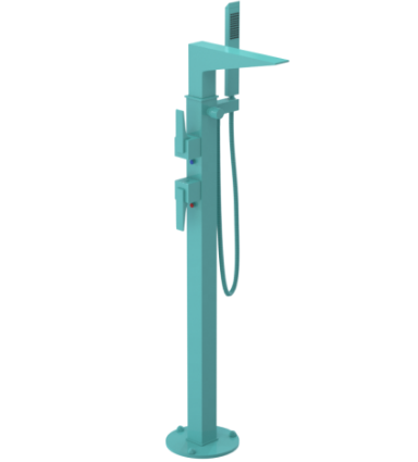 Rubinet 3GRSL Floor Mount Tub Filler with Hand Held Shower