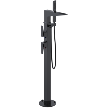 Rubinet 3GRSL Floor Mount Tub Filler with Hand Held Shower