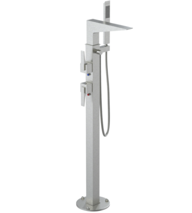 Rubinet 3GRSL Floor Mount Tub Filler with Hand Held Shower