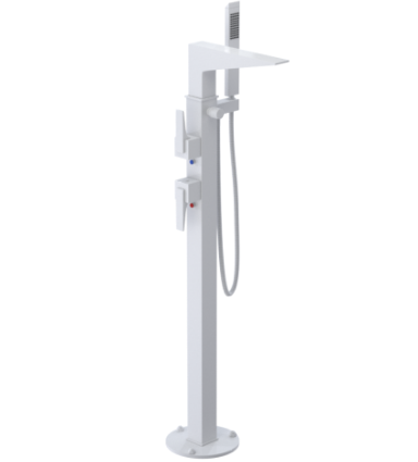 Rubinet 3GRSL Floor Mount Tub Filler with Hand Held Shower