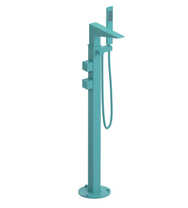 Rubinet 3GRSQ Floor Mount Tub Filler With Hand Held Shower