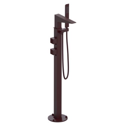 Rubinet 3GRSQ Floor Mount Tub Filler With Hand Held Shower