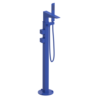Rubinet 3GRSQ Floor Mount Tub Filler With Hand Held Shower