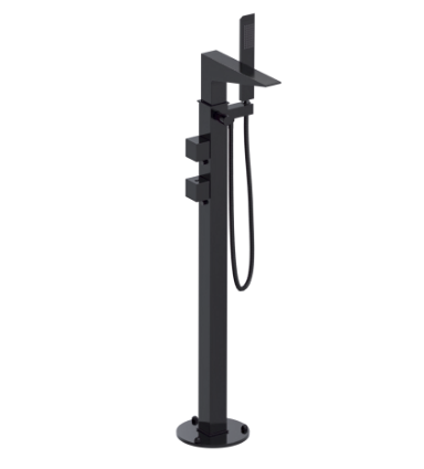 Rubinet 3GRSQ Floor Mount Tub Filler With Hand Held Shower