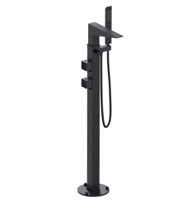 Rubinet 3GRSQ Floor Mount Tub Filler With Hand Held Shower