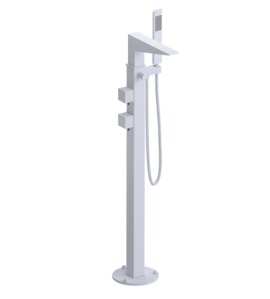 Rubinet 3GRSQ Floor Mount Tub Filler With Hand Held Shower