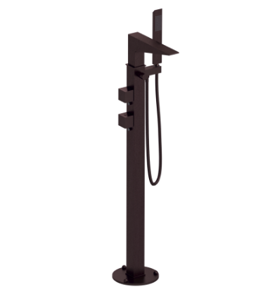 Rubinet 3GRSQ Floor Mount Tub Filler With Hand Held Shower