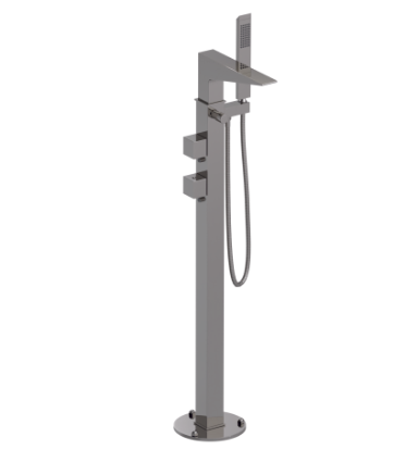 Rubinet 3GRSQ Floor Mount Tub Filler With Hand Held Shower