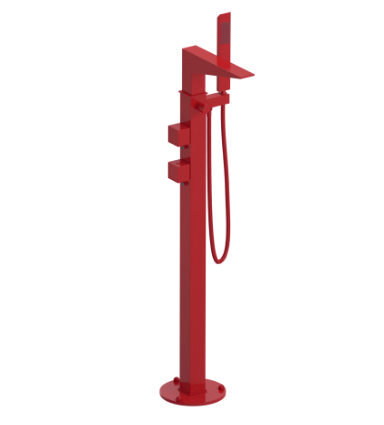Rubinet 3GRSQ Floor Mount Tub Filler With Hand Held Shower