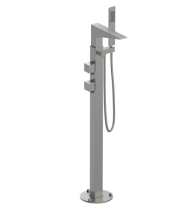Rubinet 3GRSQ Floor Mount Tub Filler With Hand Held Shower
