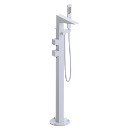 Rubinet 3GRSQ Floor Mount Tub Filler With Hand Held Shower
