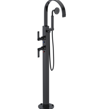 Rubinet 3GRTL Floor Mount Tub Filler with Hand Held Shower