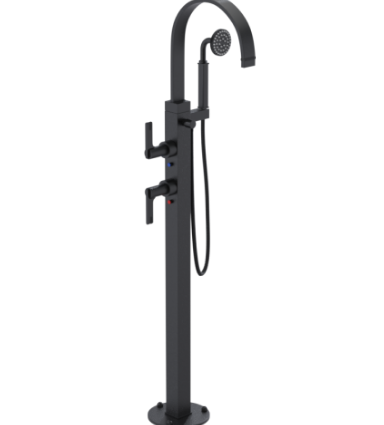 Rubinet 3GRTL Floor Mount Tub Filler with Hand Held Shower